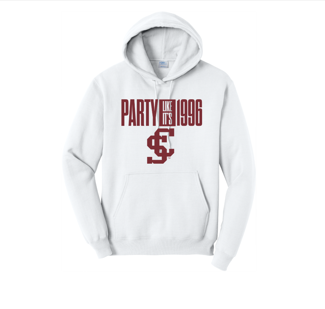 Hooded sweatshirt with the Santa Clara athletics logo and 